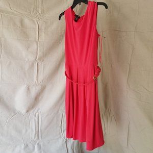 Alfani Red Sleeveless Dress with Matching Belt Size M